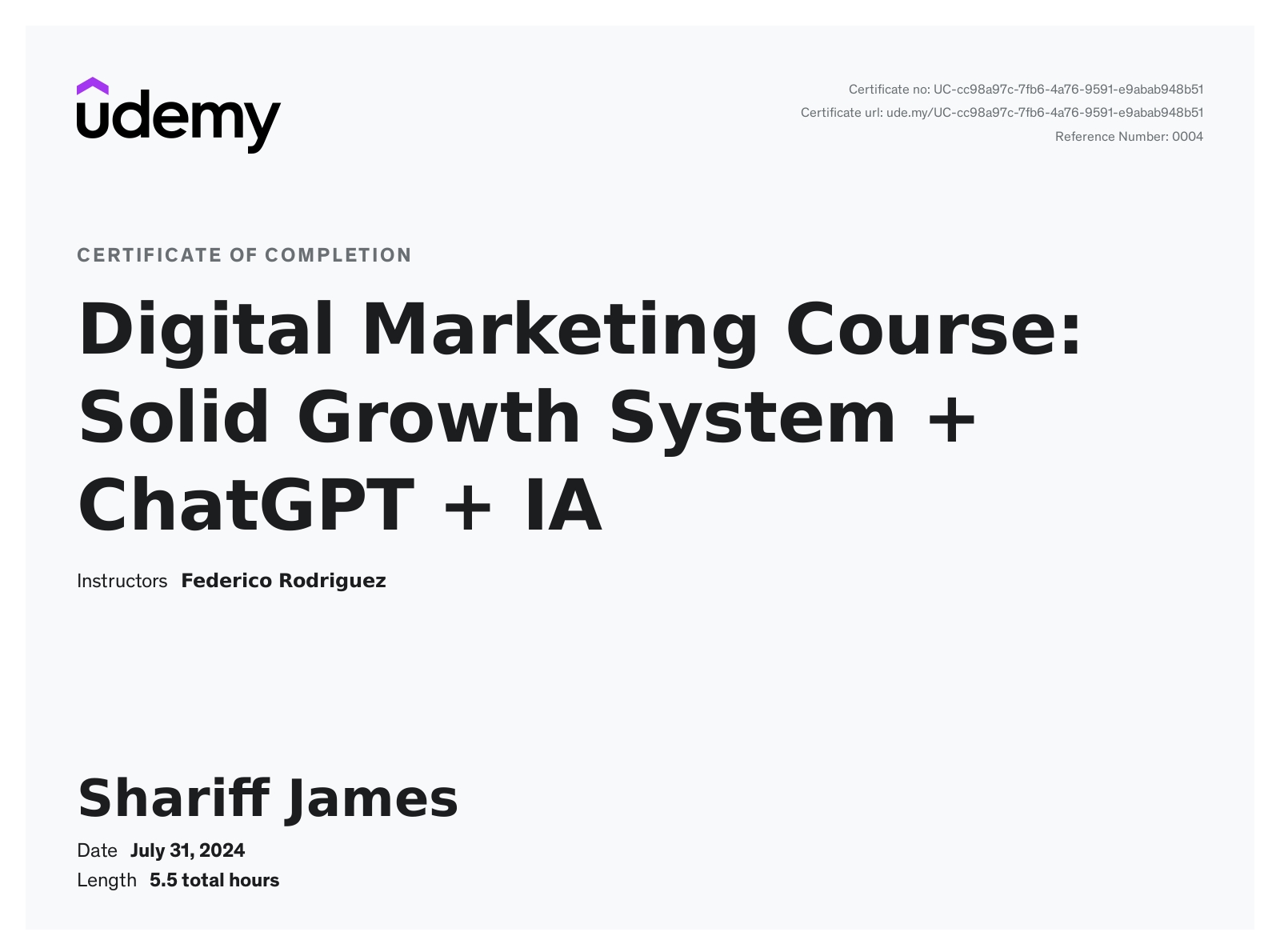 Digital Marketing Certificate