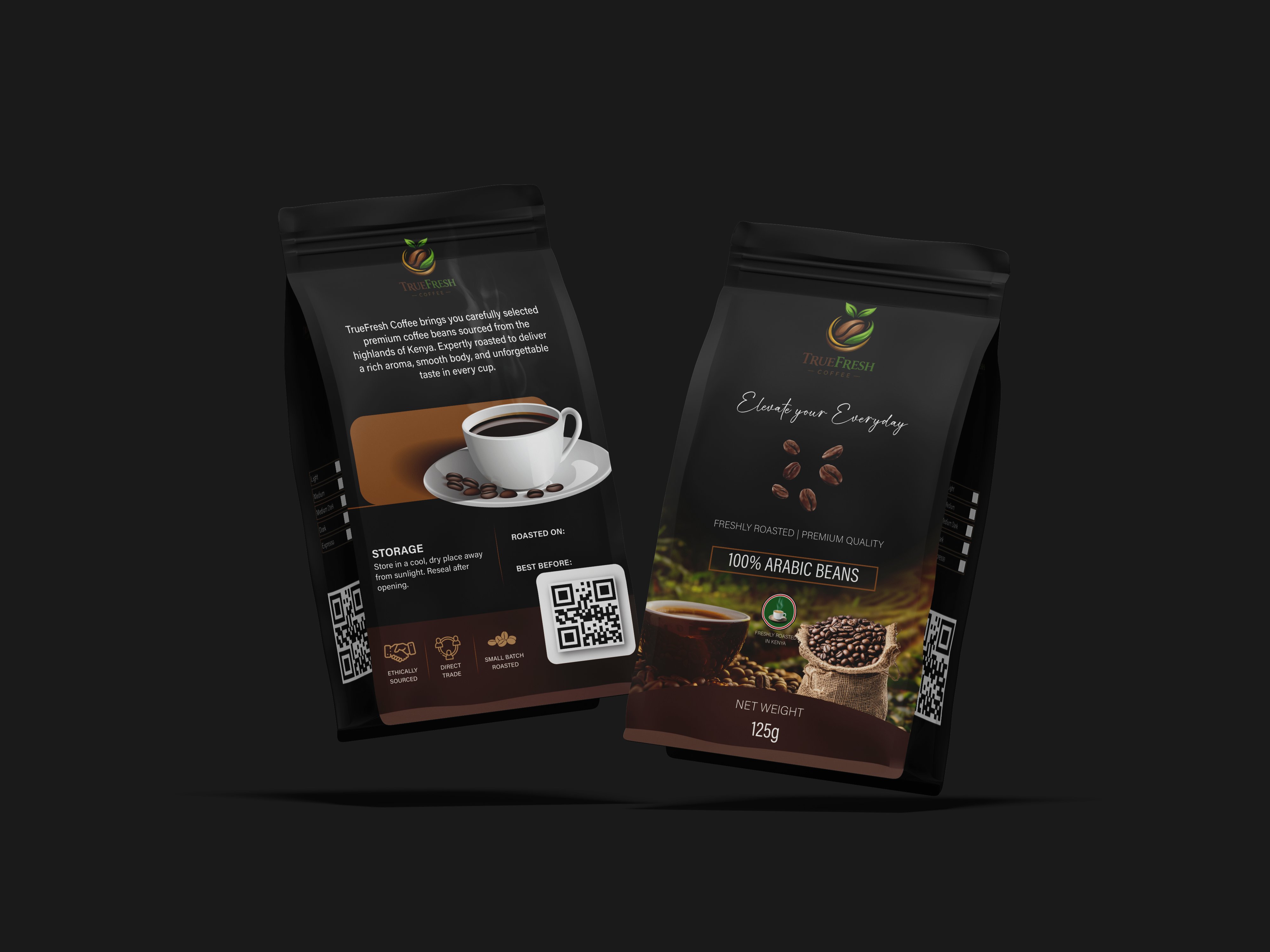TrueFresh Coffee black packaging