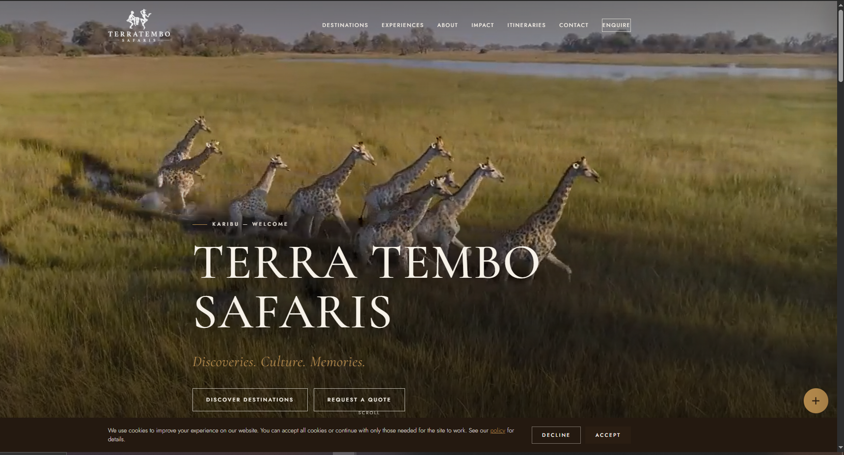Terratembo Safaris website